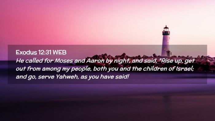 Picture 02 - Exodus 12:31 WEB Desktop Wallpaper - He called for Moses and Aaron by night, and said, - Desktop Bible Verse Wallpaper