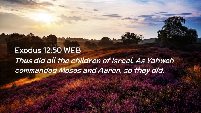 Picture 02 - Exodus 12:50 WEB Desktop Wallpaper - Thus did all the children of Israel. As Yahweh - Desktop Bible Verse Wallpaper