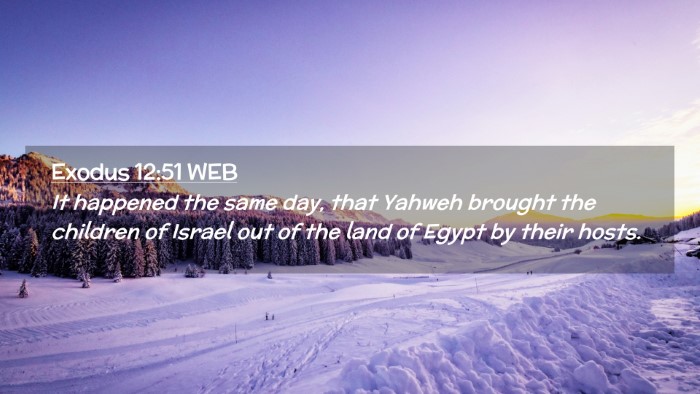 Picture 02 - Exodus 12:51 WEB Desktop Wallpaper - It happened the same day, that Yahweh brought the - Desktop Bible Verse Wallpaper