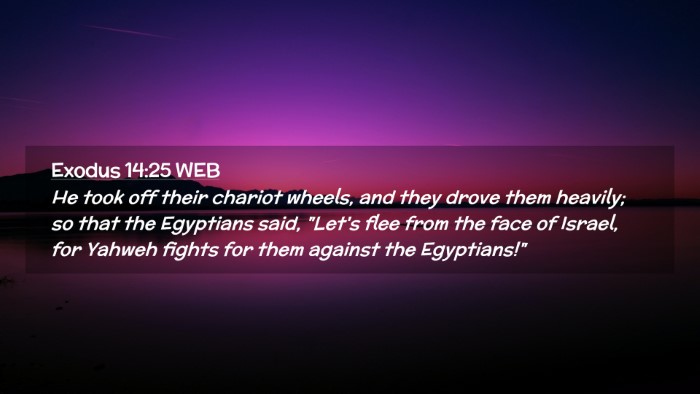 Picture 02 - Exodus 14:25 WEB Desktop Wallpaper - He took off their chariot wheels, and they drove - Desktop Bible Verse Wallpaper