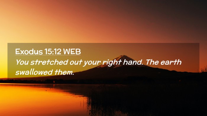 Picture 02 - Exodus 15:12 WEB Desktop Wallpaper - You stretched out your right hand. The earth - Desktop Bible Verse Wallpaper