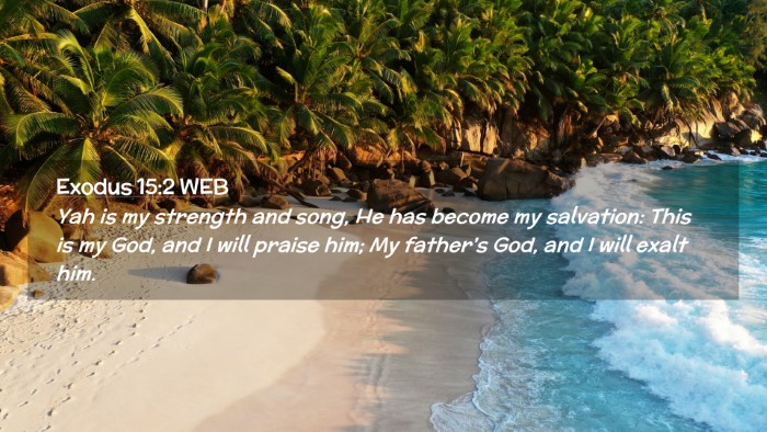 Picture 02 - Exodus 15:2 WEB Desktop Wallpaper - Yah is my strength and song, He has become my - Desktop Bible Verse Wallpaper