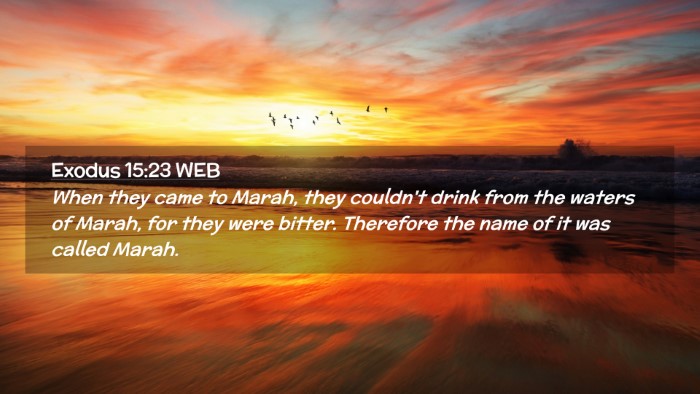 Picture 02 - Exodus 15:23 WEB Desktop Wallpaper - When they came to Marah, they couldn't drink from - Desktop Bible Verse Wallpaper
