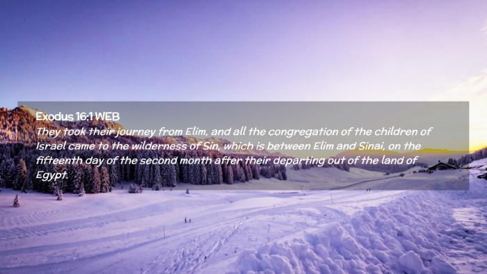 Picture 02 - Exodus 16:1 WEB Desktop Wallpaper - They took their journey from Elim, and all the - Desktop Bible Verse Wallpaper