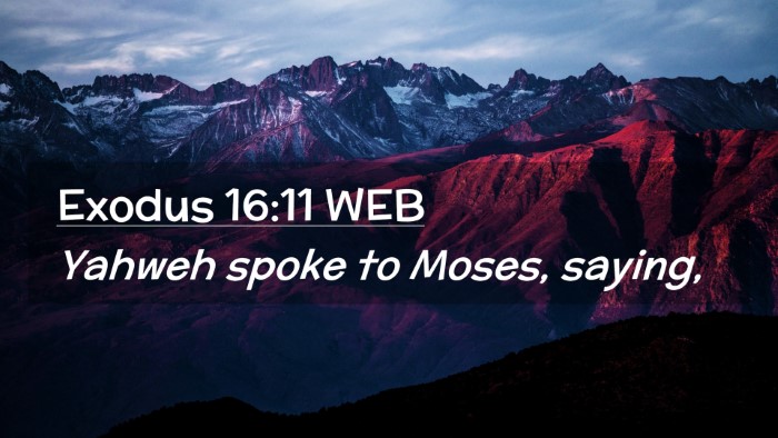 Picture 02 - Exodus 16:11 WEB Desktop Wallpaper - Yahweh spoke to Moses, - Desktop Bible Verse Wallpaper