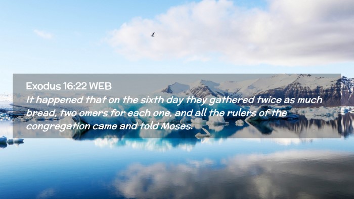 Picture 02 - Exodus 16:22 WEB Desktop Wallpaper - It happened that on the sixth day they gathered - Desktop Bible Verse Wallpaper
