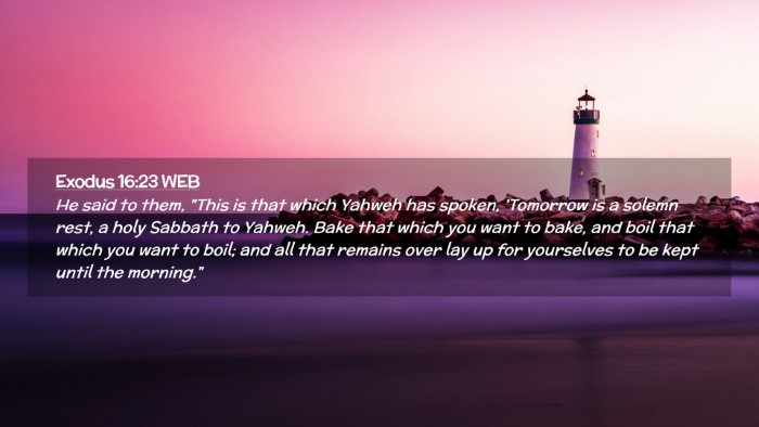 Picture 02 - Exodus 16:23 WEB Desktop Wallpaper - He said to them, 