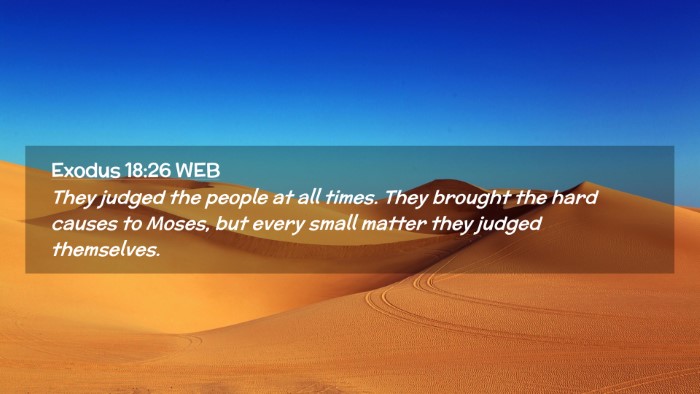 Picture 02 - Exodus 18:26 WEB Desktop Wallpaper - They judged the people at all times. They brought - Desktop Bible Verse Wallpaper