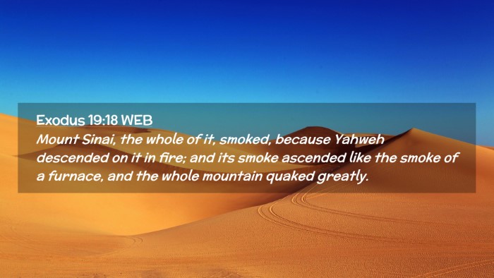 Picture 02 - Exodus 19:18 WEB Desktop Wallpaper - Mount Sinai, the whole of it, smoked, because - Desktop Bible Verse Wallpaper