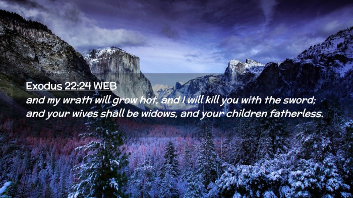 Picture 02 - Exodus 22:24 WEB Desktop Wallpaper - and my wrath will grow hot, and I will kill you - Desktop Bible Verse Wallpaper