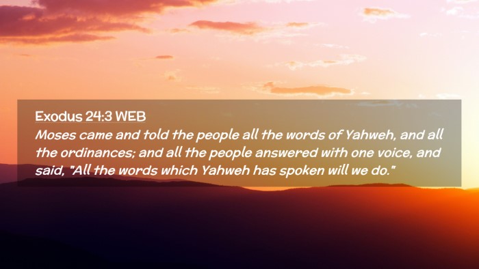 Picture 02 - Exodus 24:3 WEB Desktop Wallpaper - Moses came and told the people all the words of - Desktop Bible Verse Wallpaper