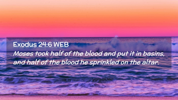 Picture 02 - Exodus 24:6 WEB Desktop Wallpaper - Moses took half of the blood and put it in - Desktop Bible Verse Wallpaper