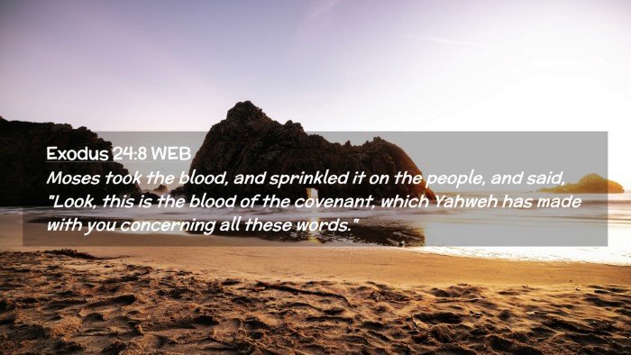 Picture 02 - Exodus 24:8 WEB Desktop Wallpaper - Moses took the blood, and sprinkled it on the - Desktop Bible Verse Wallpaper