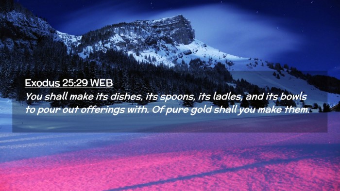 Picture 02 - Exodus 25:29 WEB Desktop Wallpaper - You shall make its dishes, its spoons, its - Desktop Bible Verse Wallpaper
