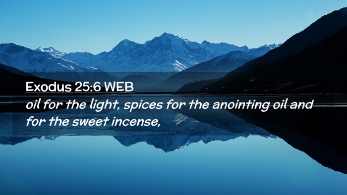 Picture 02 - Exodus 25:6 WEB Desktop Wallpaper - oil for the light, spices for the anointing oil - Desktop Bible Verse Wallpaper