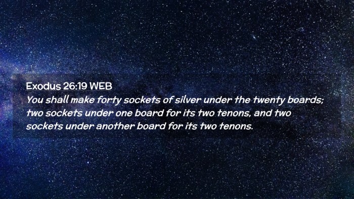 Picture 02 - Exodus 26:19 WEB Desktop Wallpaper - You shall make forty sockets of silver under the - Desktop Bible Verse Wallpaper