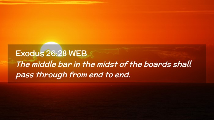 Picture 02 - Exodus 26:28 WEB Desktop Wallpaper - The middle bar in the midst of the boards shall - Desktop Bible Verse Wallpaper