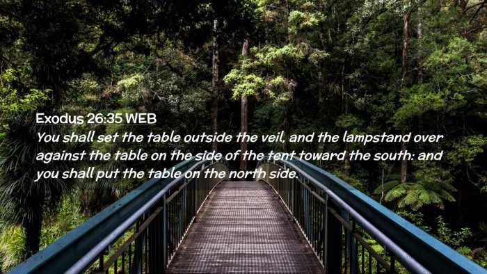 Picture 02 - Exodus 26:35 WEB Desktop Wallpaper - You shall set the table outside the veil, and the - Desktop Bible Verse Wallpaper