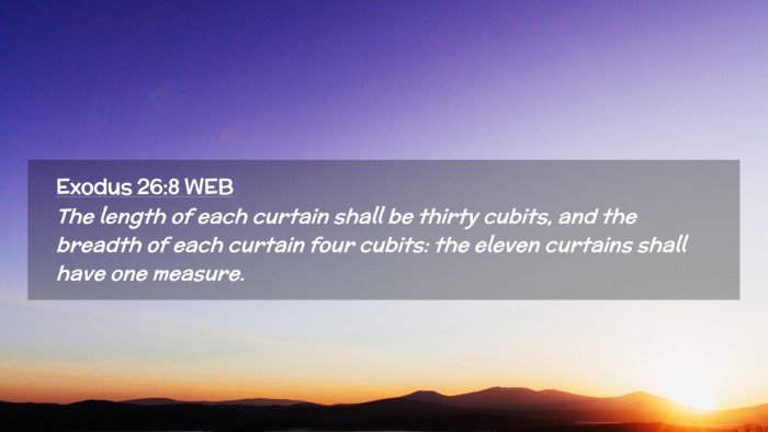 Picture 02 - Exodus 26:8 WEB Desktop Wallpaper - The length of each curtain shall be thirty - Desktop Bible Verse Wallpaper