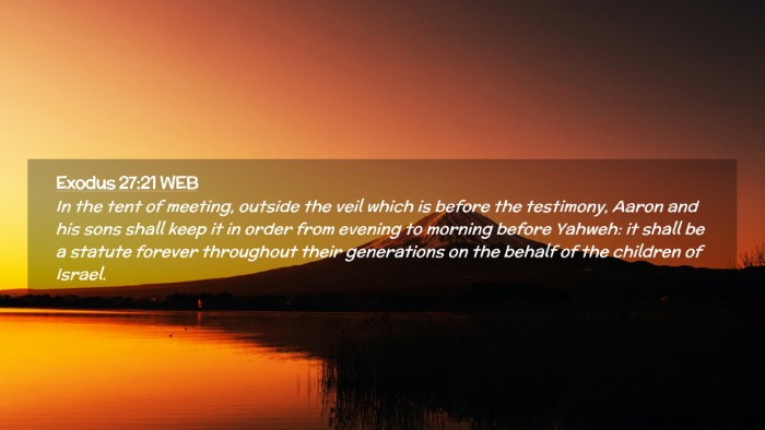 Picture 02 - Exodus 27:21 WEB Desktop Wallpaper - In the tent of meeting, outside the veil which is - Desktop Bible Verse Wallpaper