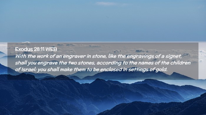 Picture 02 - Exodus 28:11 WEB Desktop Wallpaper - With the work of an engraver in stone, like the - Desktop Bible Verse Wallpaper