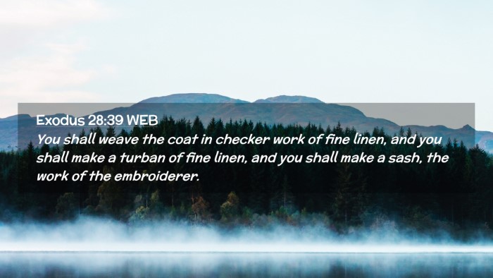 Picture 02 - Exodus 28:39 WEB Desktop Wallpaper - You shall weave the coat in checker work of fine - Desktop Bible Verse Wallpaper