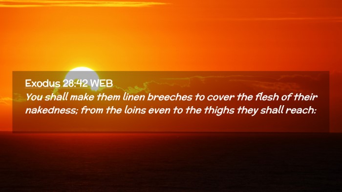 Picture 02 - Exodus 28:42 WEB Desktop Wallpaper - You shall make them linen breeches to cover the - Desktop Bible Verse Wallpaper
