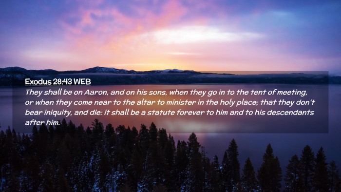 Picture 02 - Exodus 28:43 WEB Desktop Wallpaper - They shall be on Aaron, and on his sons, when - Desktop Bible Verse Wallpaper