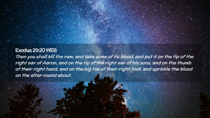Picture 02 - Exodus 29:20 WEB Desktop Wallpaper - Then you shall kill the ram, and take some of its - Desktop Bible Verse Wallpaper
