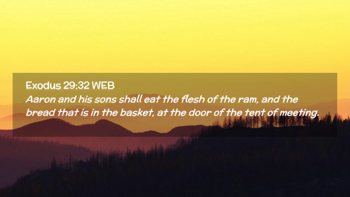 Picture 02 - Exodus 29:32 WEB Desktop Wallpaper - Aaron and his sons shall eat the flesh of the - Desktop Bible Verse Wallpaper