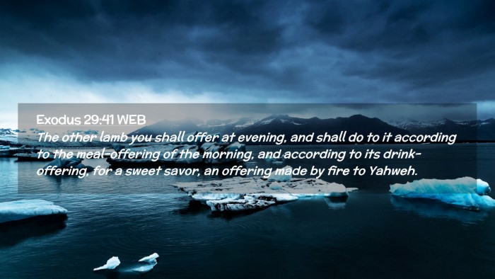 Picture 02 - Exodus 29:41 WEB Desktop Wallpaper - The other lamb you shall offer at evening, and - Desktop Bible Verse Wallpaper