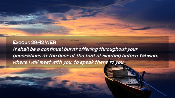 Picture 02 - Exodus 29:42 WEB Desktop Wallpaper - It shall be a continual burnt offering throughout - Desktop Bible Verse Wallpaper