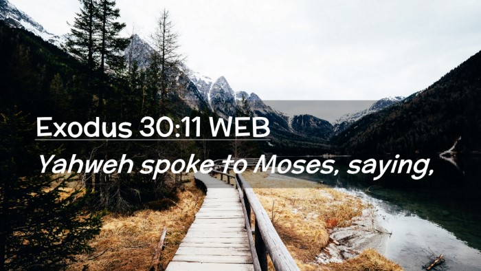 Picture 02 - Exodus 30:11 WEB Desktop Wallpaper - Yahweh spoke to Moses, - Desktop Bible Verse Wallpaper