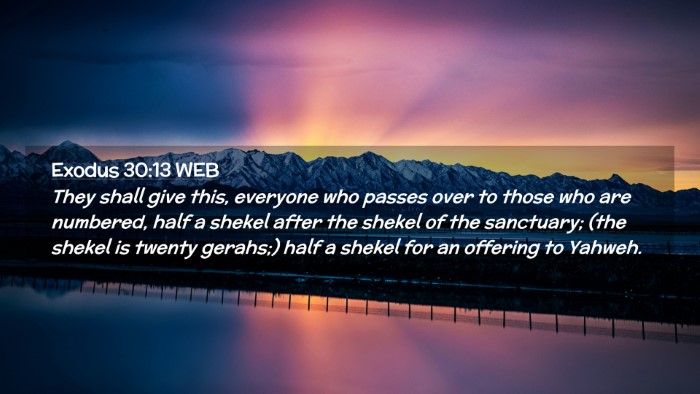 Picture 02 - Exodus 30:13 WEB Desktop Wallpaper - They shall give this, everyone who passes over to - Desktop Bible Verse Wallpaper