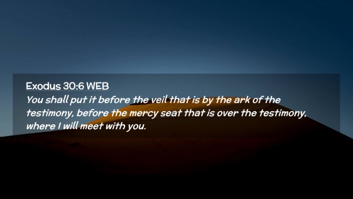 Picture 02 - Exodus 30:6 WEB Desktop Wallpaper - You shall put it before the veil that is by the - Desktop Bible Verse Wallpaper