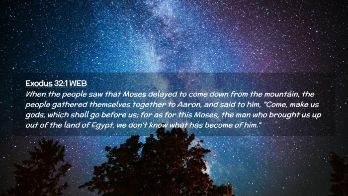 Picture 02 - Exodus 32:1 WEB Desktop Wallpaper - When the people saw that Moses delayed to come - Desktop Bible Verse Wallpaper