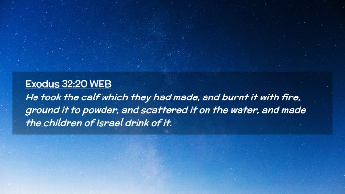 Picture 02 - Exodus 32:20 WEB Desktop Wallpaper - He took the calf which they had made, and burnt - Desktop Bible Verse Wallpaper
