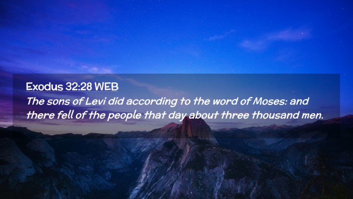 Picture 02 - Exodus 32:28 WEB Desktop Wallpaper - The sons of Levi did according to the word of - Desktop Bible Verse Wallpaper
