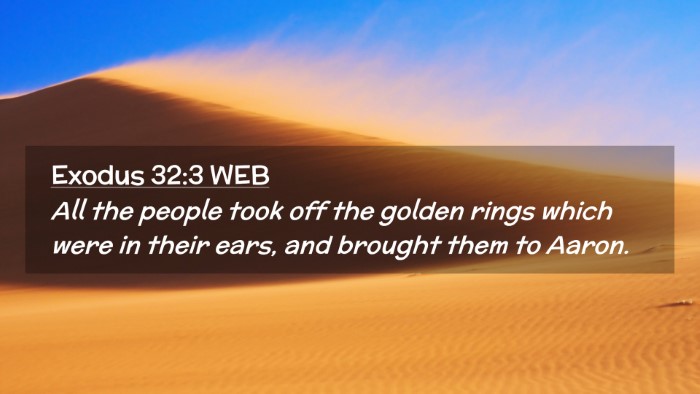 Picture 02 - Exodus 32:3 WEB Desktop Wallpaper - All the people took off the golden rings which - Desktop Bible Verse Wallpaper