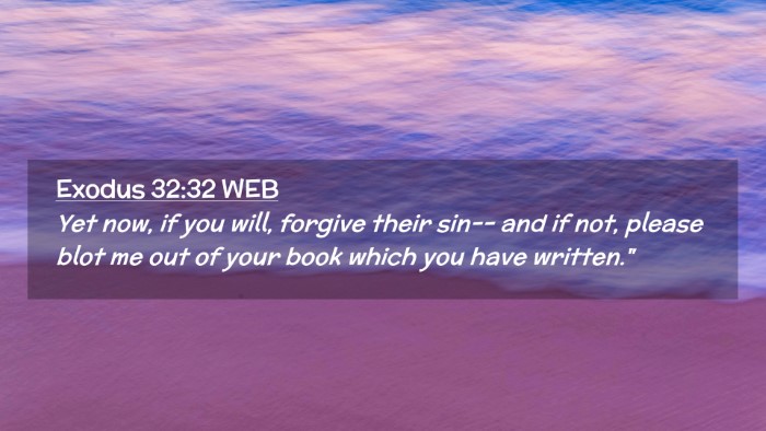 Picture 02 - Exodus 32:32 WEB Desktop Wallpaper - Yet now, if you will, forgive their sin-- and if - Desktop Bible Verse Wallpaper