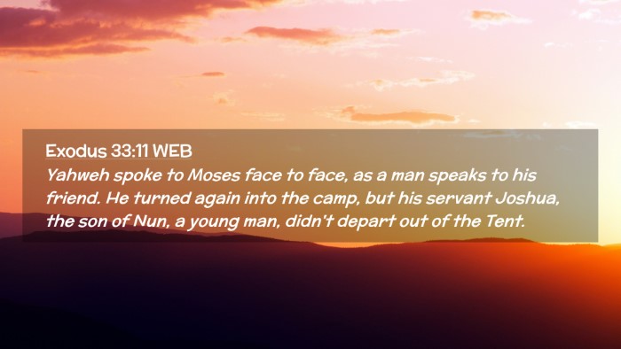 Picture 02 - Exodus 33:11 WEB Desktop Wallpaper - Yahweh spoke to Moses face to face, as a man - Desktop Bible Verse Wallpaper