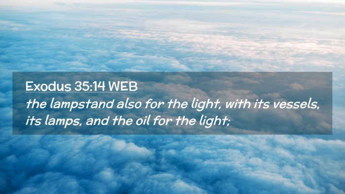 Picture 02 - Exodus 35:14 WEB Desktop Wallpaper - the lampstand also for the light, with its - Desktop Bible Verse Wallpaper