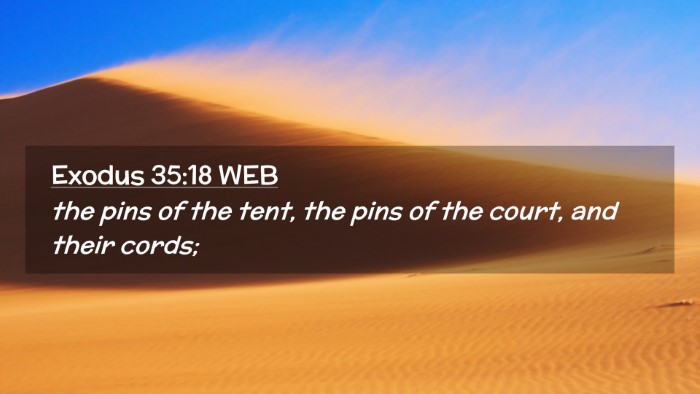 Picture 02 - Exodus 35:18 WEB Desktop Wallpaper - the pins of the tent, the pins of the court, and - Desktop Bible Verse Wallpaper
