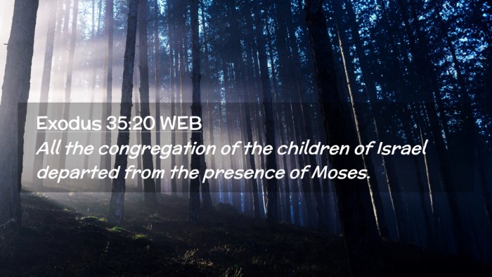 Picture 02 - Exodus 35:20 WEB Desktop Wallpaper - All the congregation of the children of Israel - Desktop Bible Verse Wallpaper