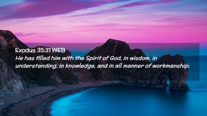 Picture 02 - Exodus 35:31 WEB Desktop Wallpaper - He has filled him with the Spirit of God, in - Desktop Bible Verse Wallpaper