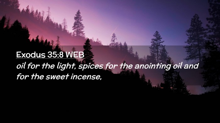 Picture 02 - Exodus 35:8 WEB Desktop Wallpaper - oil for the light, spices for the anointing oil - Desktop Bible Verse Wallpaper