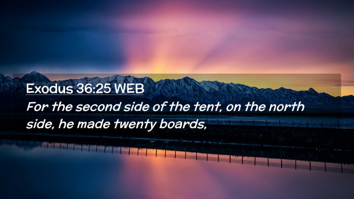 Picture 02 - Exodus 36:25 WEB Desktop Wallpaper - For the second side of the tent, on the north - Desktop Bible Verse Wallpaper