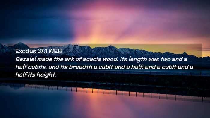 Picture 02 - Exodus 37:1 WEB Desktop Wallpaper - Bezalel made the ark of acacia wood. Its length - Desktop Bible Verse Wallpaper