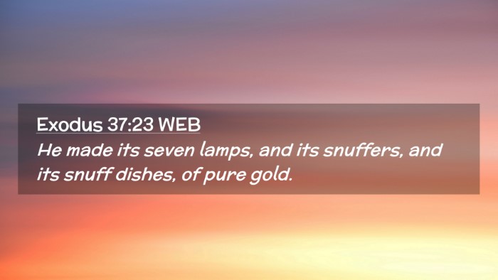 Picture 02 - Exodus 37:23 WEB Desktop Wallpaper - He made its seven lamps, and its snuffers, and - Desktop Bible Verse Wallpaper