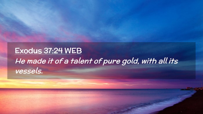 Picture 02 - Exodus 37:24 WEB Desktop Wallpaper - He made it of a talent of pure gold, with all its - Desktop Bible Verse Wallpaper